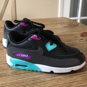 Nike AirMax black teal purple toddler 9C